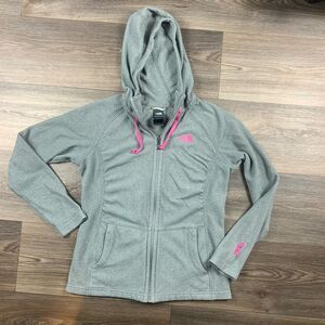 The North Face Women’s S Hoodie Gray Zip Front Breast Cancer Awareness
